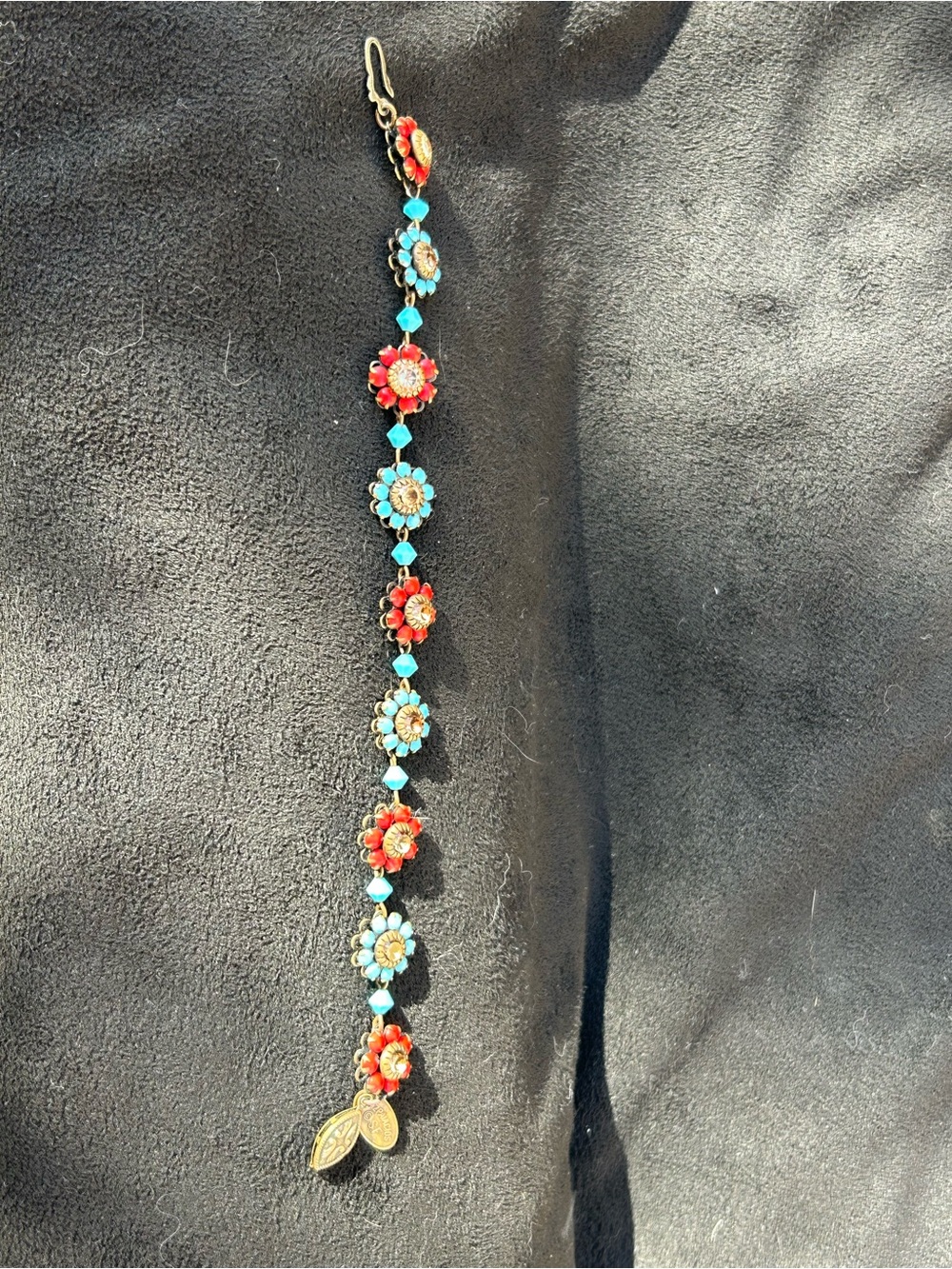 Floral Red and Turquoise Bracelet - Women Jewelry
